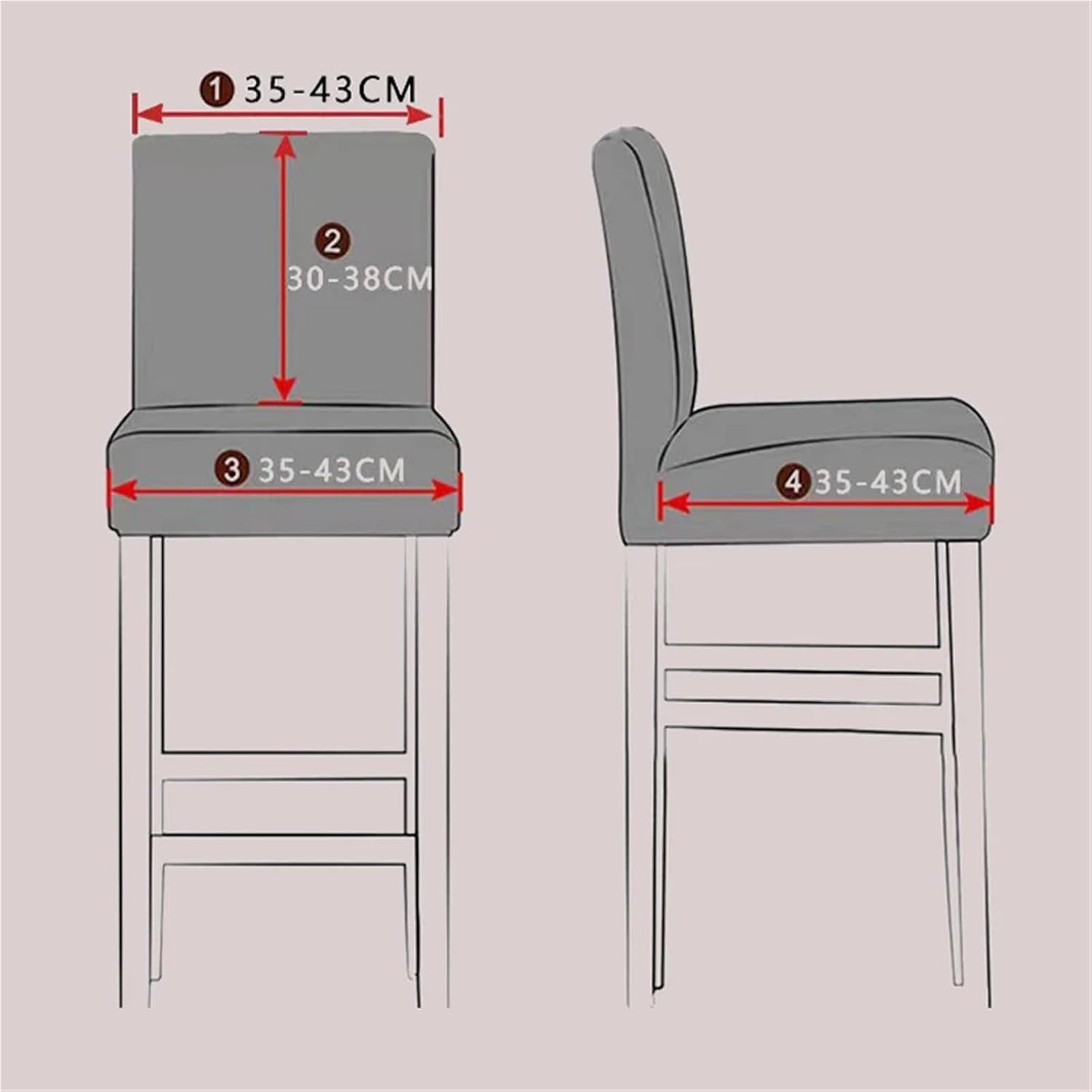 Bar Stool Covers Elastic Waterproof Chair Cover Leather Low Back Seat Cover High Footed Stool Bar Chair Covers(Wine,4PCS)