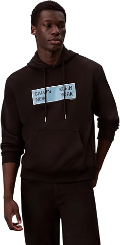 Calvin Klein Hoodie Hombre Terry Box Graphic Regular Fit, Ne