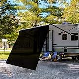 WELKIN RV Awning Sun Shade Screen, (15'3" x 9'), Black Mesh Screen Sunshade, UV Sun Blocker Canopy C