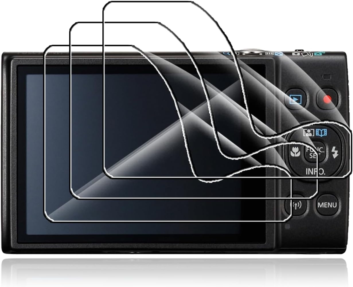 (3 Pack) Screen Protector for Canon Ixus 285 HS A/Canon PowerShot 360 HS A camera 2025 Newest, PET Screen Film, Scratch-Resistant, Anti-Glare, Anti-Fingerprint, Touch sensitive,HD Ultra-clear