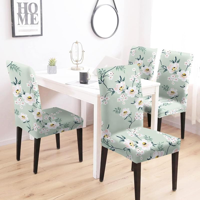 Dining Chair Cover Stretch Slipcover for Dining Room (Pack of 4) CV16_Lycra_Green FLR-image-35