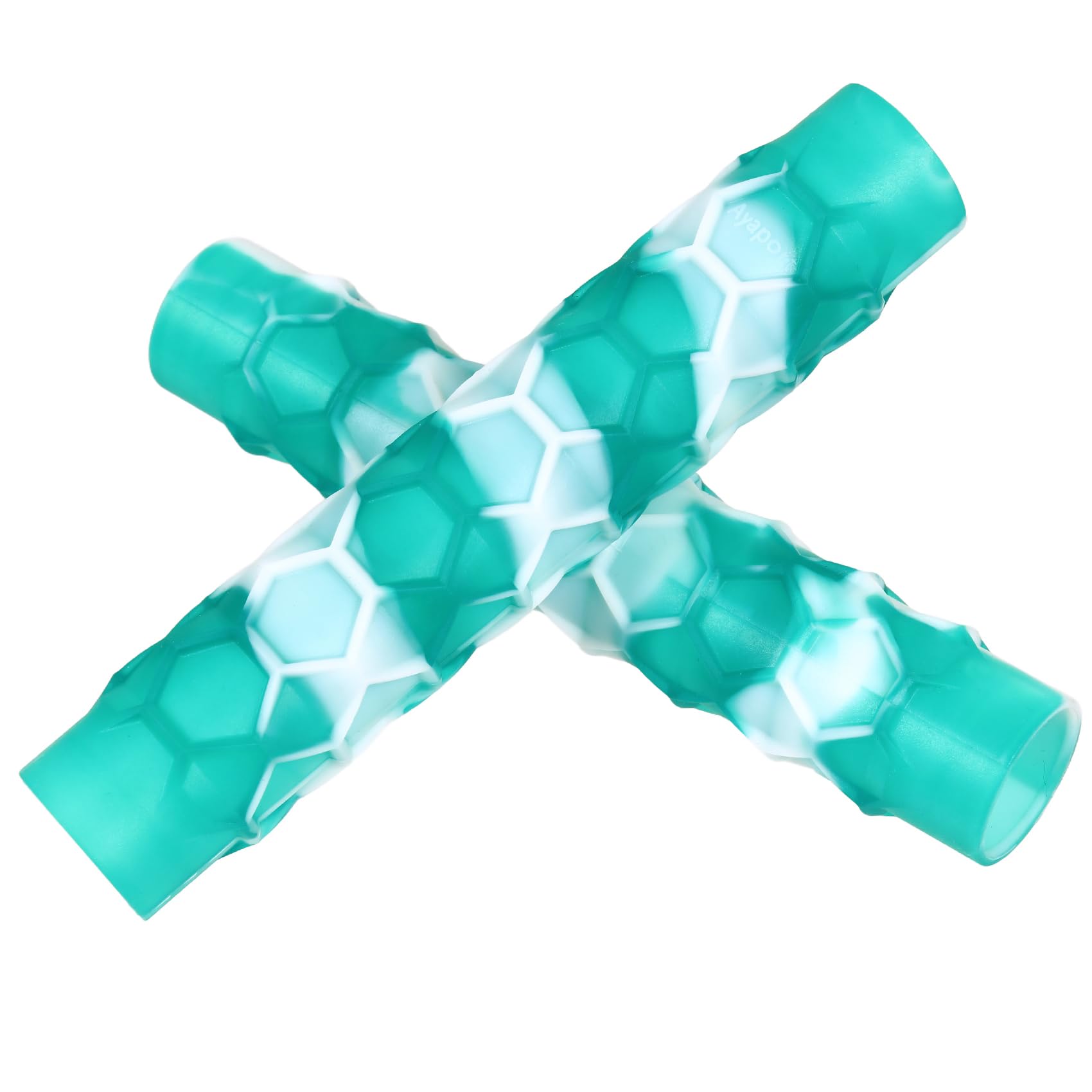 Ayaport Kayak Paddle Grips Non-Slip Silicone Wraps for Take-Apart Kayak Paddles, Blister Prevention Kayaking Accessories 1 Pair (Green-White)