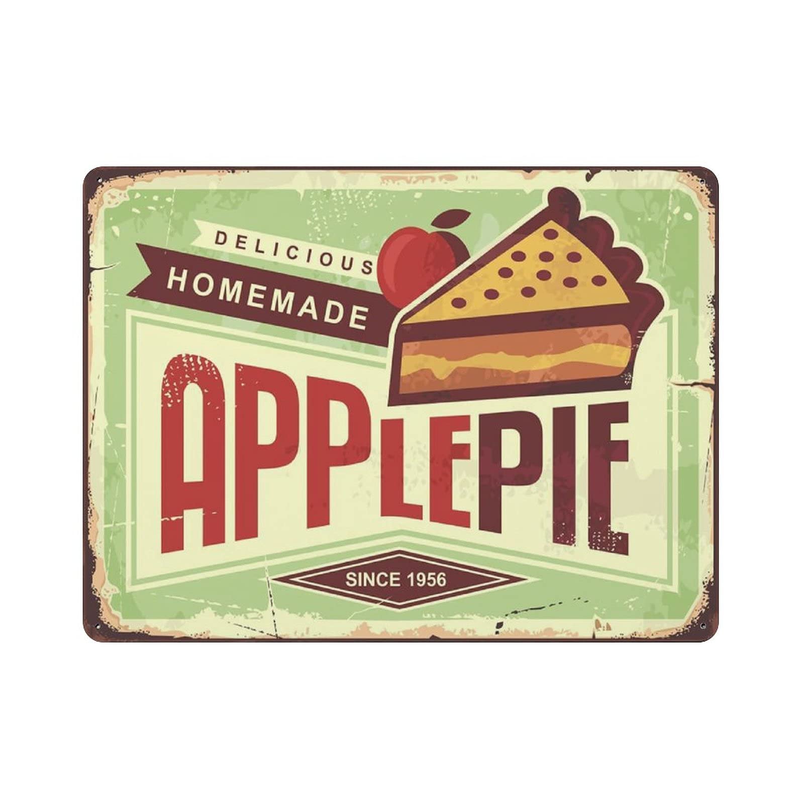 rayprint Metal Tin Sign Delicious Homemade Pie Vintage Tin Poster Metal Sign Wall Decoration Country Kitchen Home Garage Decor 12"x16"