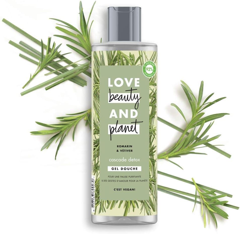 Love Beauty & Gel Douche Femme Vegan Cascade Detox, Romarin et