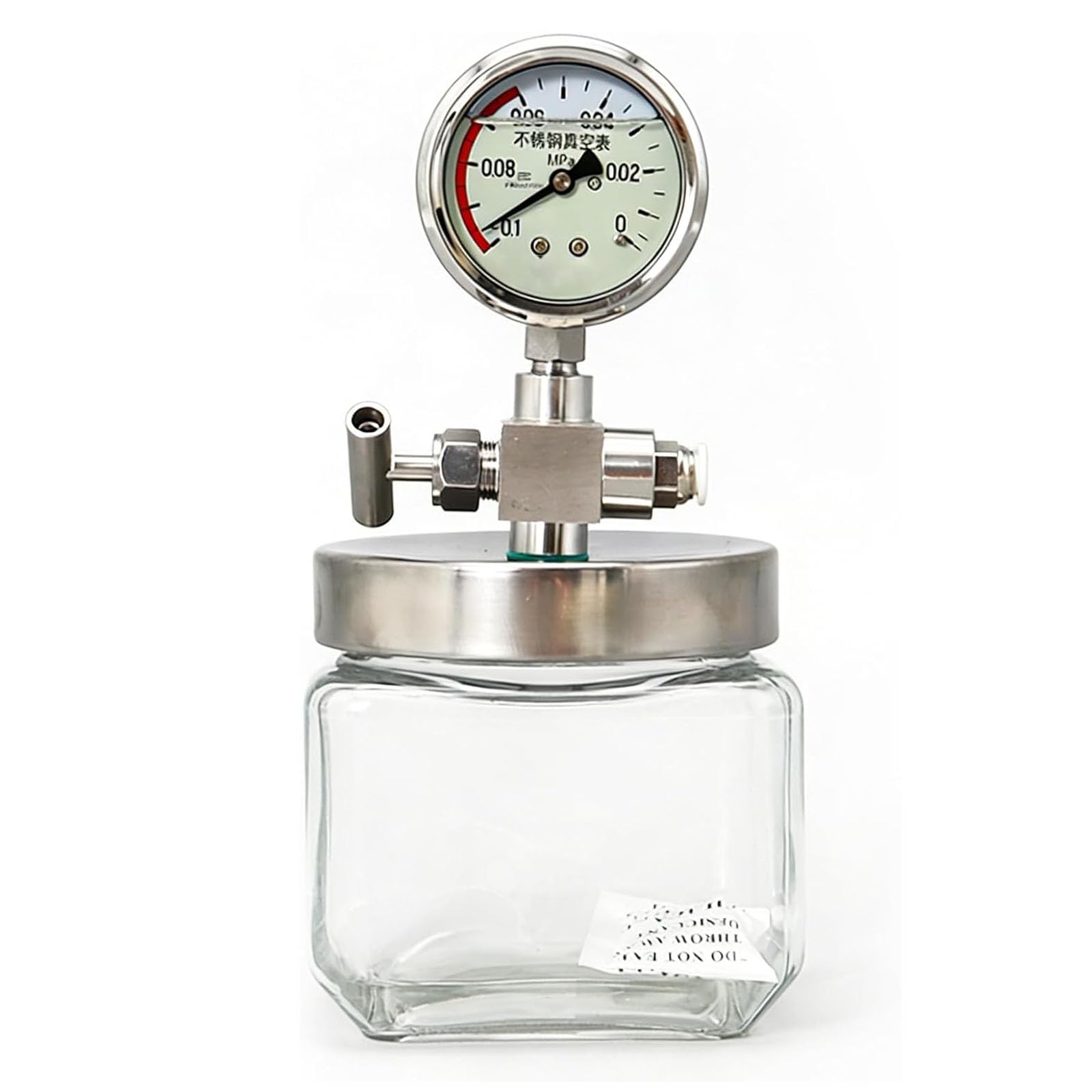 XNZJHPP Vacuum Chamber Kit, Glass Degassing Chamber for Laboratory Chemical and Biological Specimen Storage, Includes Pressure Gauge and Vacuum Storage Canister (800ml)