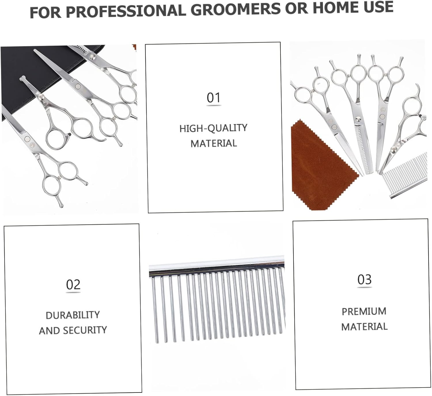 1 Set Pet Grooming Scissors Kit Durable Dog Hair Trimming Tools for Accurate Cuts Present for Pet Owners