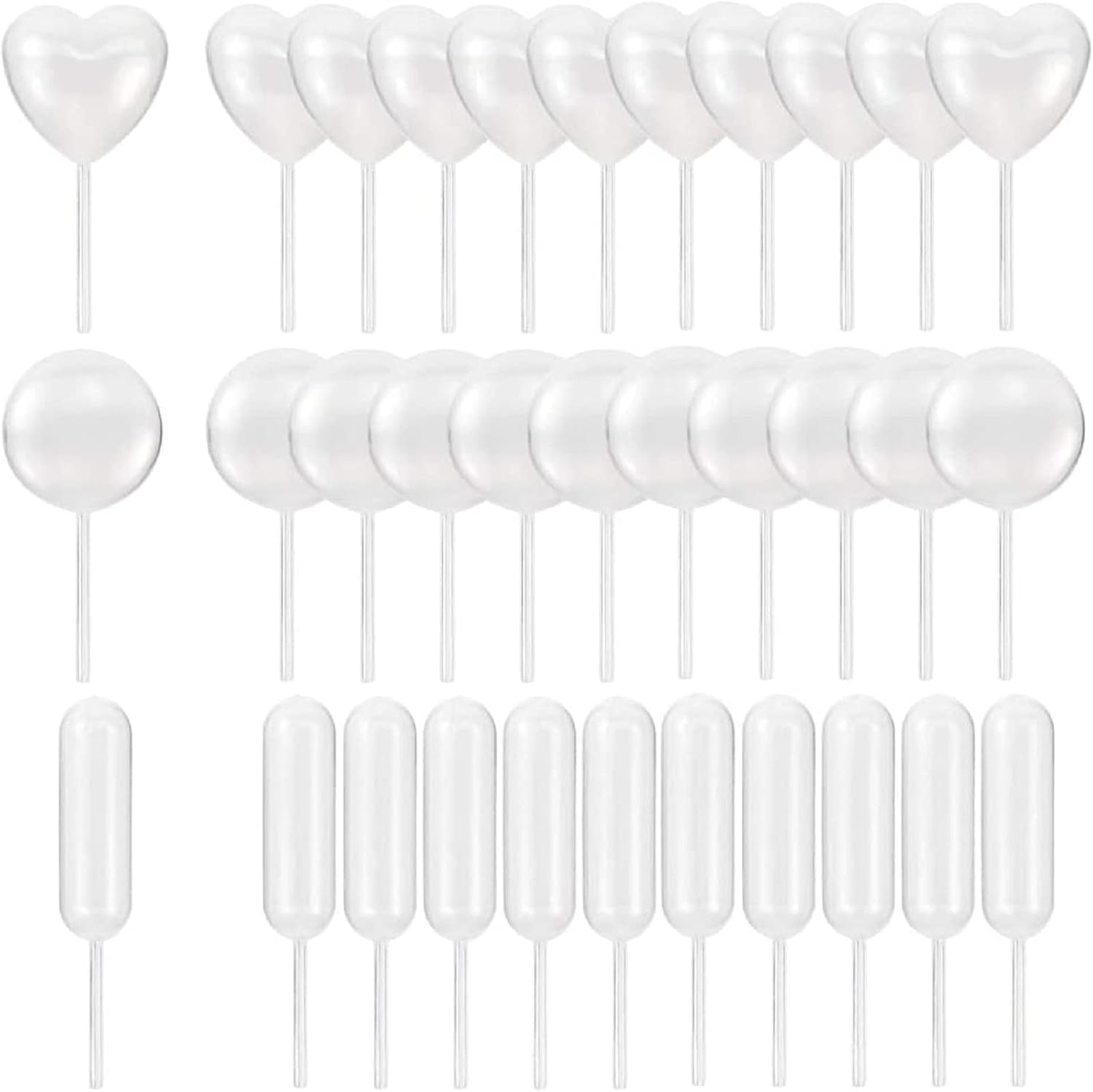 Tomnk 150pcs 4ml Plastic Pipettes Heart Round Rectangular Plastic