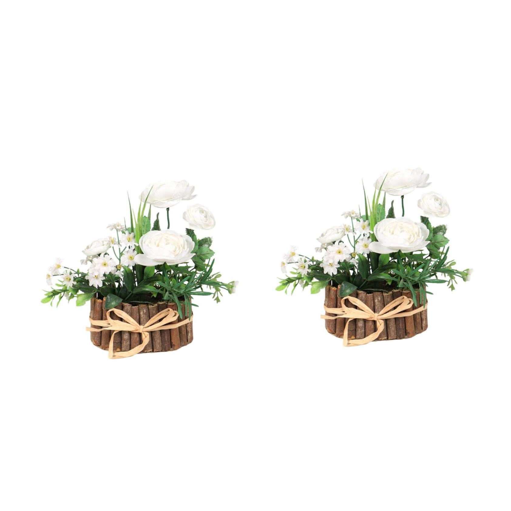 ABOOFAN 2 Pz Fiore Artificiale All'aperto Vite Di Rosa Artificiale Peonie Arredamento Falso Pianta Finta Viti Finte Camera Foglie Finte Unico Decorazione Domestica Fiori Di Legno Bianca