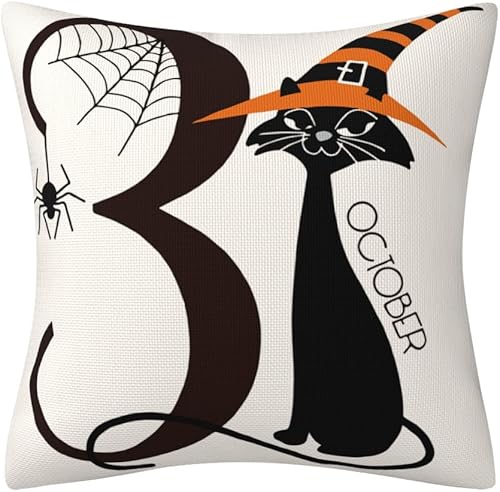 Miniatura 9 de Funda de almohada decorativa de Halloween con texto en inglés "We're All Mad Here" Spooky Halloween Decor Pillow de 18 x 18 pulgadas