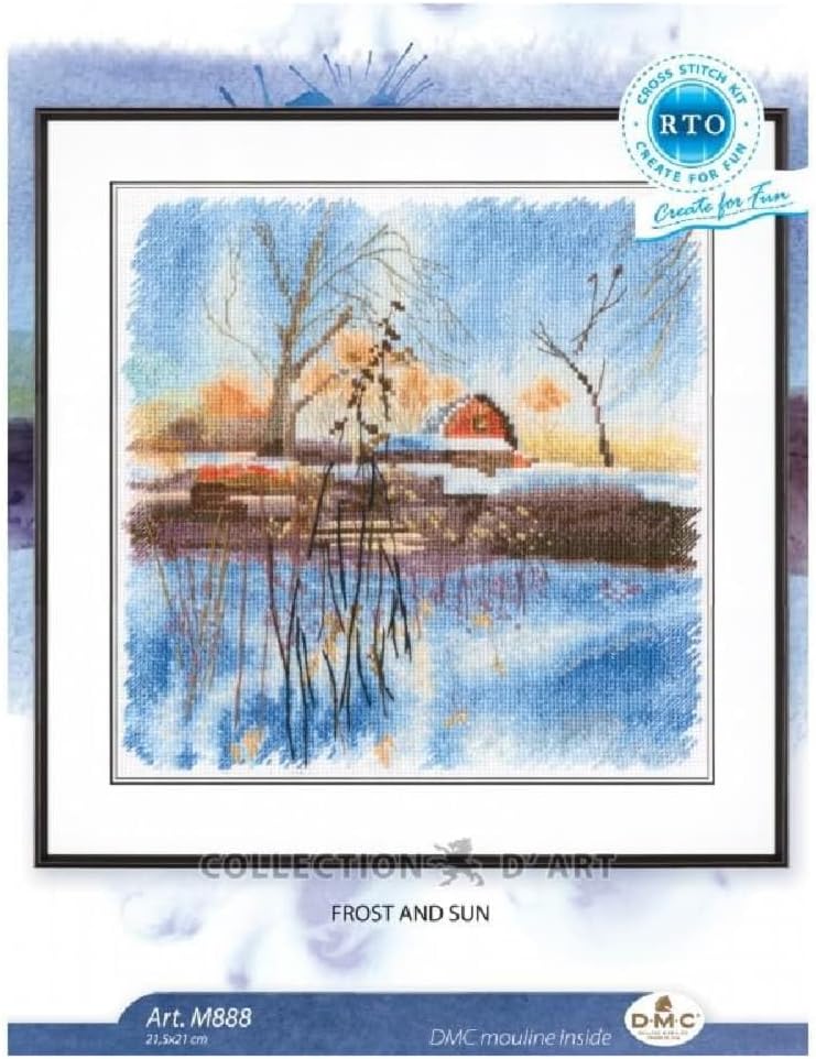 RTO Cross Stitch Embroidery Kits for Adults Nature, Landscape - Frost and Sun 21.5x21cm/8.5x8.3 16CT
