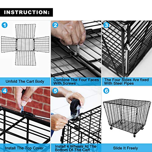 Mythinglogic Garage Ball Storage, Rolling Sports Ball Storage Cart, Basketball Sports, Ball Locker For School Equipment Organizer With Lid,Black,Steel #TOP4