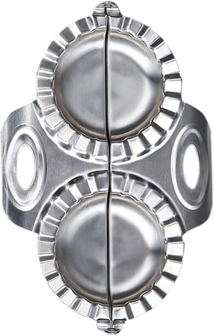 Ciieeo Stainless Steel Dumpling Mold for Dumpling Making Double-sided Press Tool for Home Kitchen and Restaurant Use Silver