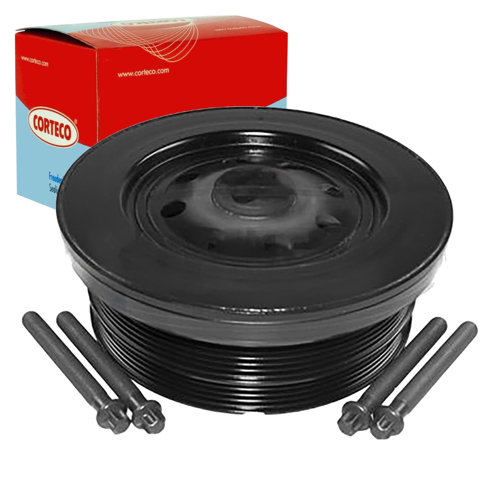 Corteco 80004866 Riemenscheibe Damper, Schwarz