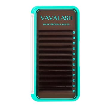 VAVALASH Colored Lash Extensions C/CC/D/DD/LD/L/B/J/M Curl,0.03-0.15thickness,8-15mm Mixed Length Tray, Volume Dark Brown Lash Extensions Dark Brown-0.03-D-8-15mm