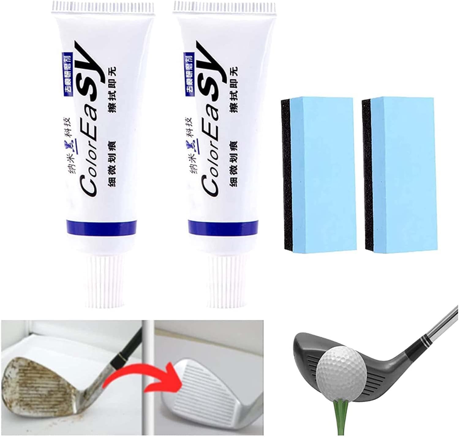 N/A/A Instant Golf Club Scratch Remover,Golf Club Scratch Remover (2Pcs) Sports