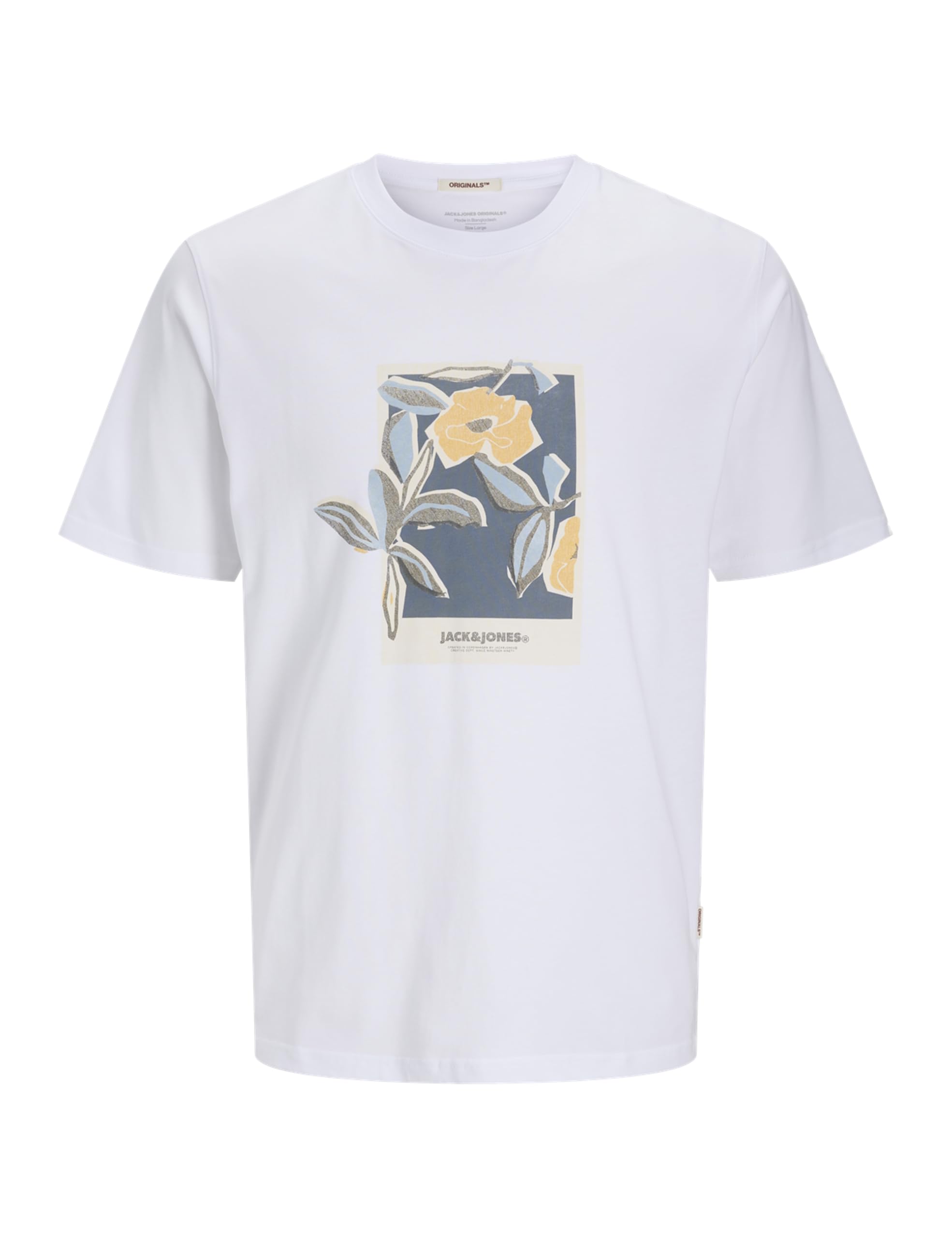 JACK & JONES Joralmeria Front Tee Ss Crew Neck męska koszulka z przodu, Bright White, S