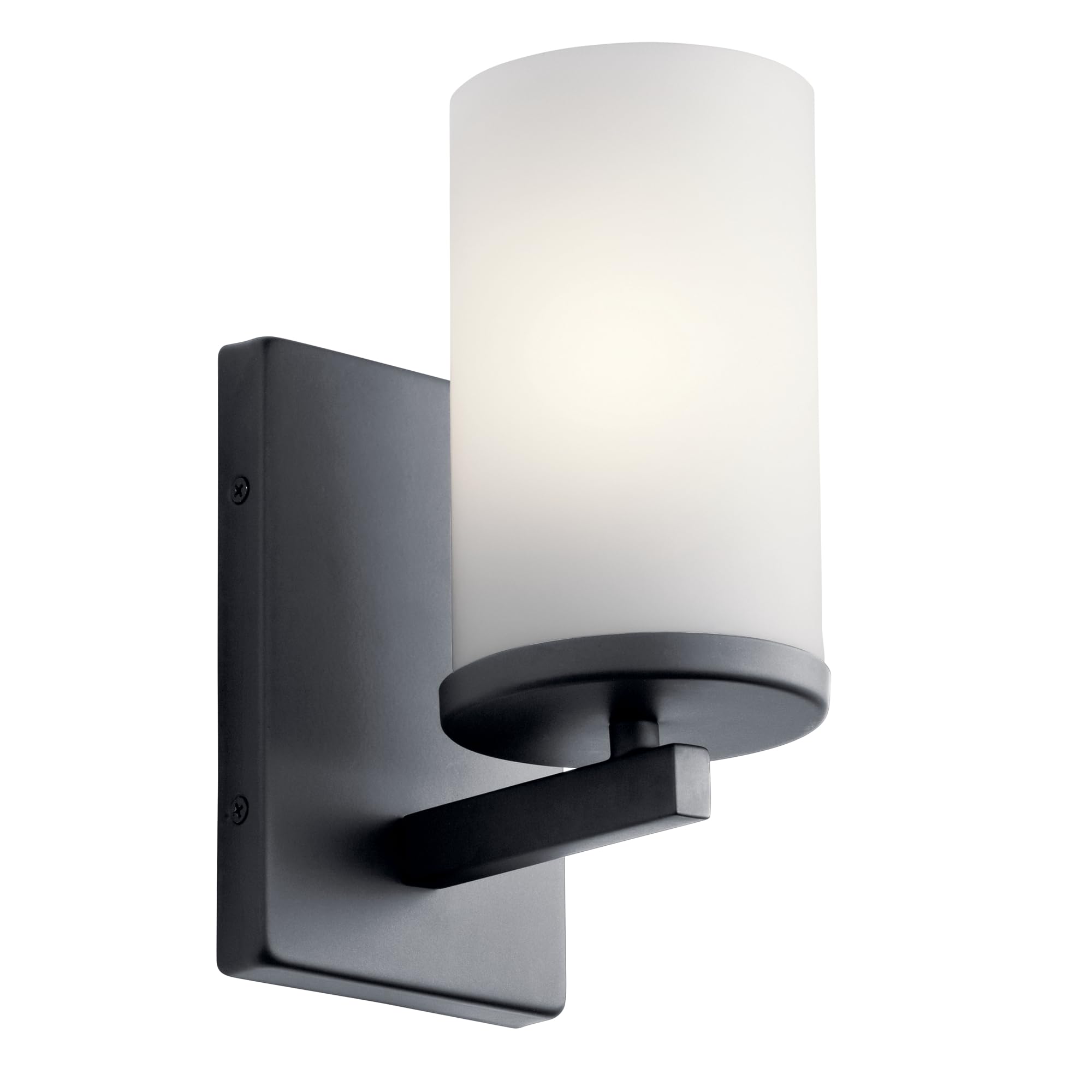 KICHLER 45495BK Crosby Wall Sconce, 1-Light 100 Watts, Black, 4.5"