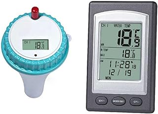 FeiyanfyQ Wireless Floating Pool Thermometer Swimming Pool Thermometer Water Temperature Thermometer for Swimming Pool/Whirlpool/Spas/Hot Tub/Bath, Indoor Monitor & Outdoor Pool Thermometer
