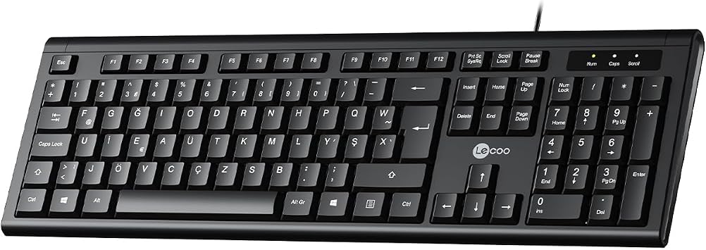 Lecoo KB101 USB Wired Turkish F Keyboard Black