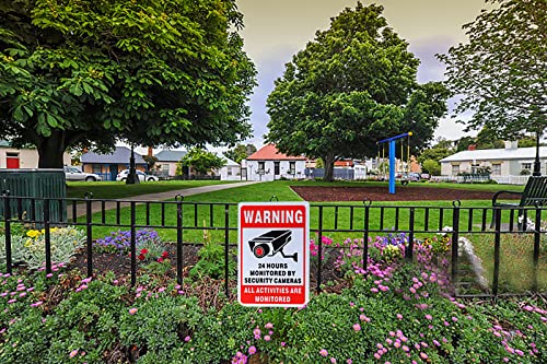 image for TrustBlai 24 Hour Video Surveillance Sign, 4 Pack Private Property No 