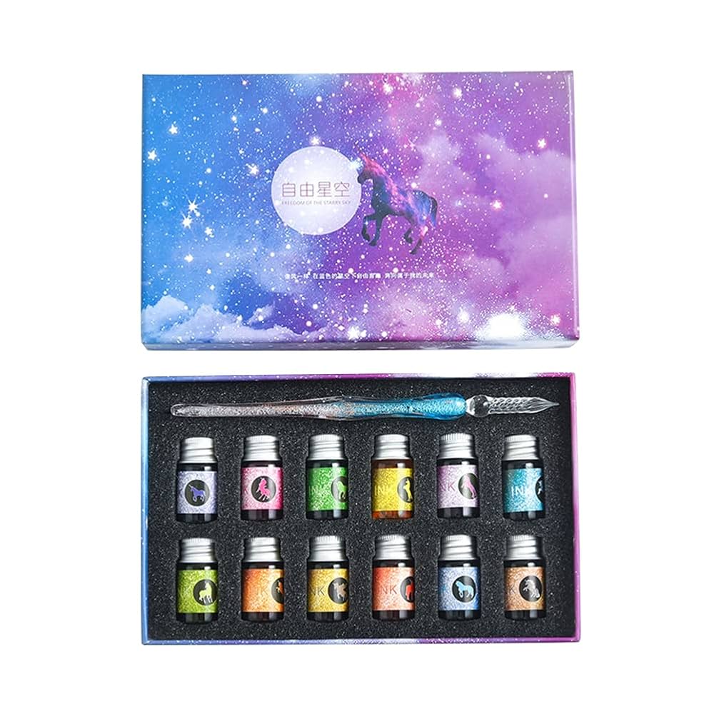 ガラスペン　夜星 Amazon | 星空ガラスペン インクセット 12色インク ペン1本
