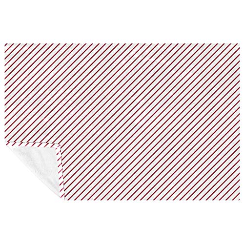 Couverture douce et chaude à rayures rouges 150x100 cm pour lit
