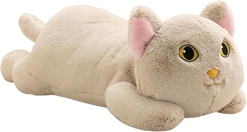 YESGIRL Animales de peluche con peso de gato de 26.4 pulgadas, 5 libras, animal de felpa grande, bonita almohada de peluche, suave regalo de peluche