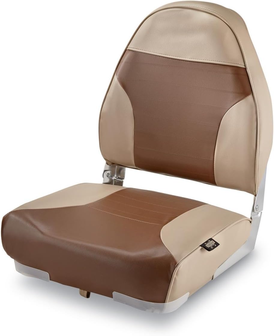 Guide Gear High-Back Folding Boat Seat, Fold-Down Comfortable Padded Cushion Seating for Boats