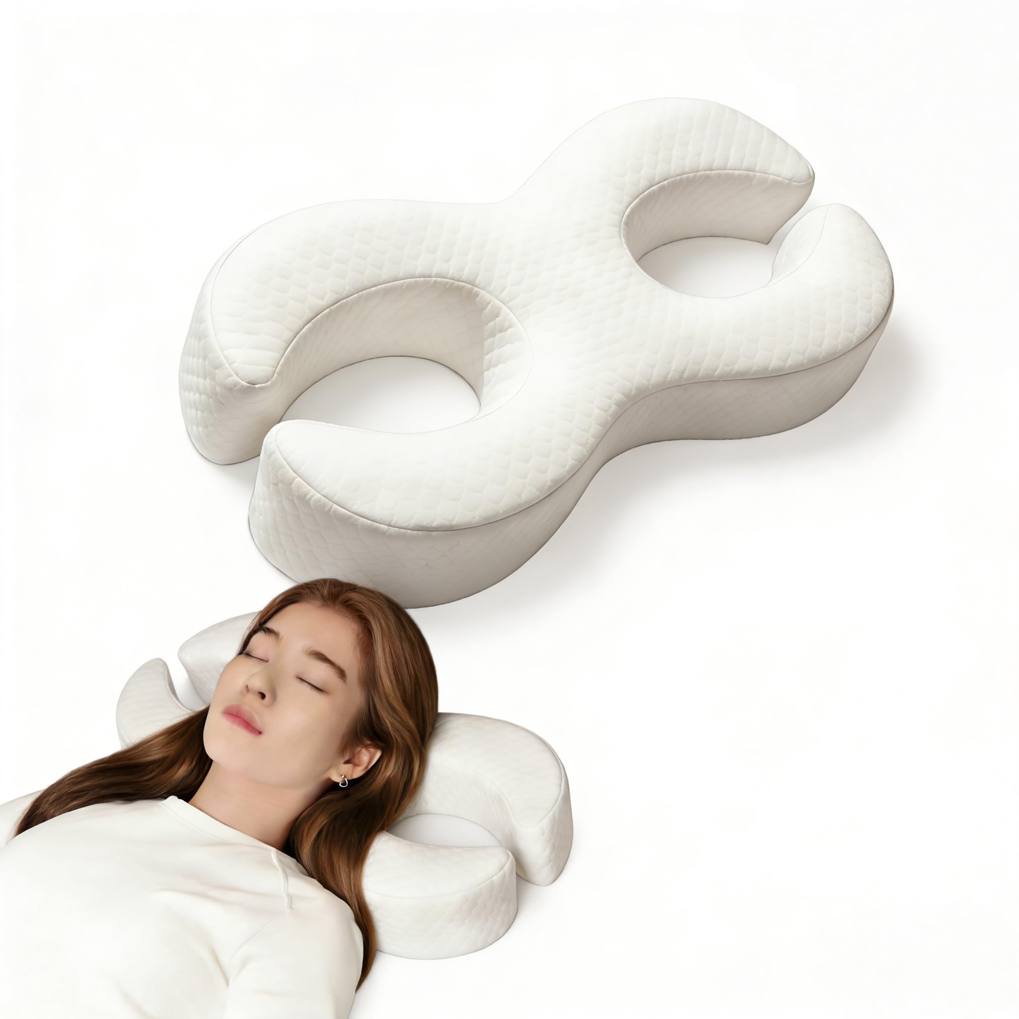 Photo 1 of FITHUGOO Face Pillow for Wrinkles, Anti Wrinkle Pillow for Beauty Sleep, Memory Foam Side Sleep Beauty Pillow for Protect Your Hair and Skin