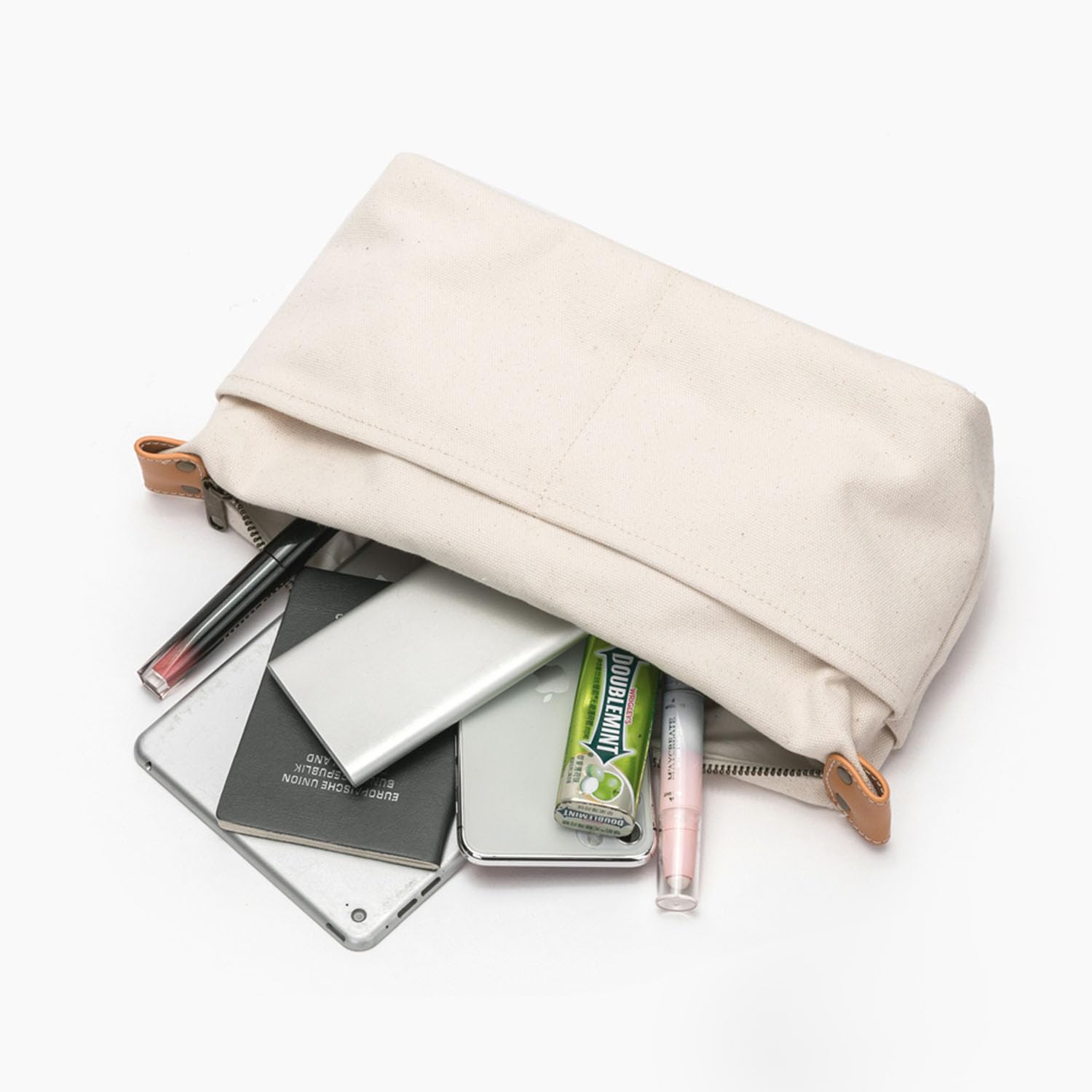 Insert Storage Bag Purse Organizer and Cosmetic Travel Bags for Women Makeup Bag with Compartments Three Sizes Cotton Canvas built-in compartments functiona and fashionable - Image 5