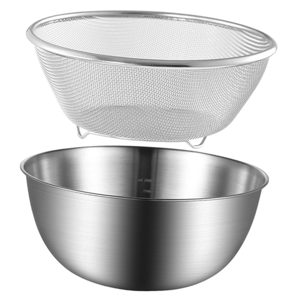 Colador para Lavar Verduras y Frutas de Acero Inoxidable Diseño Resistente y Doble Capa para Drenaje y Almacenamiento de Cocina en Cocina