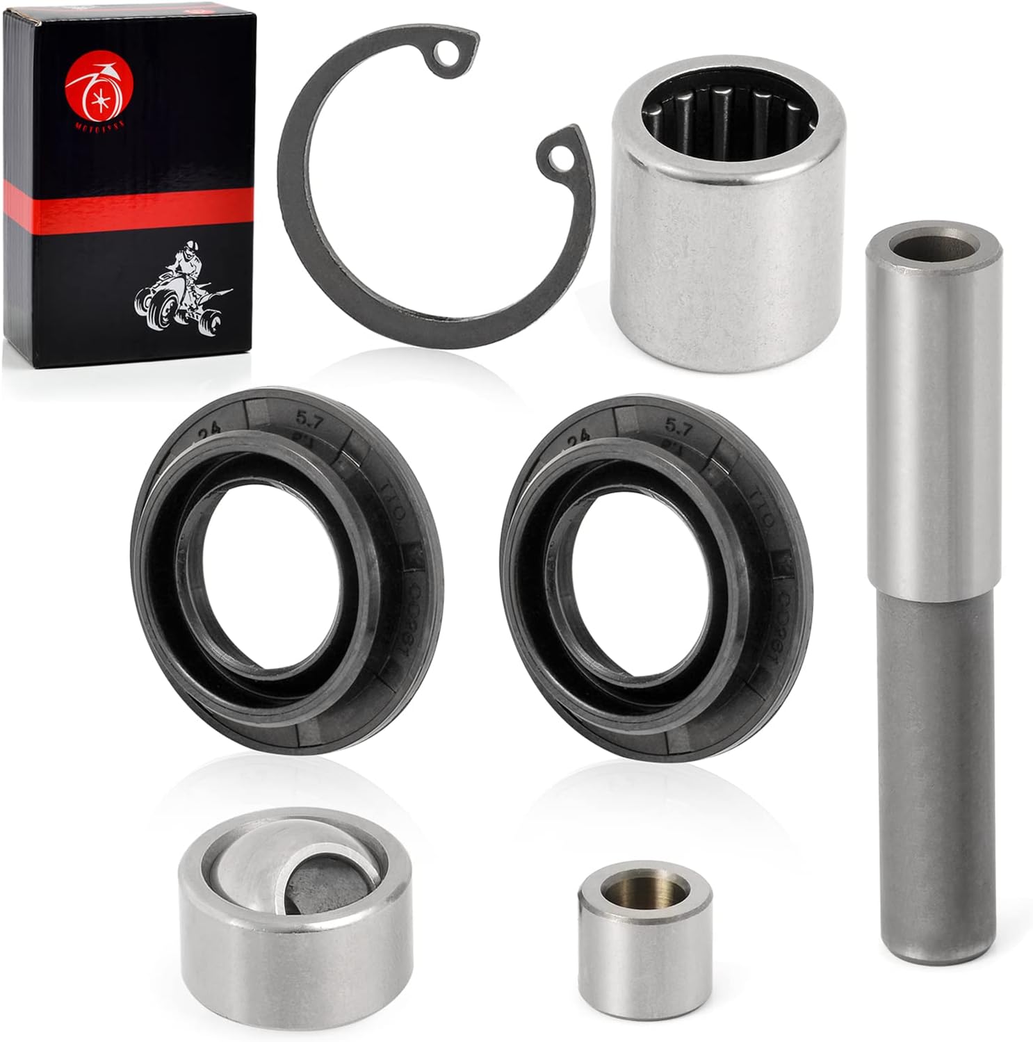 Front Upper A-Arm Bearing SEAL BALL JOINT SLEEVE Kit Compatible with Kawasaki Brute Force 750 KVF750 Brute Force 650i KVF650 4x4i (NO KVF650 D E 4x4)2005-2013