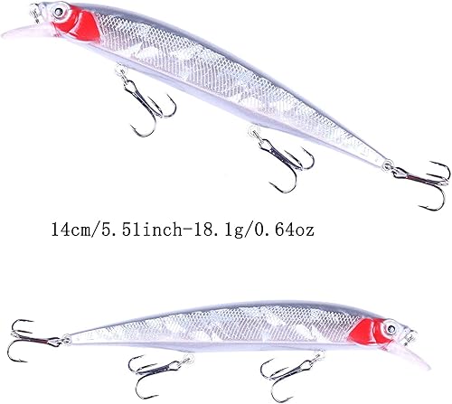 Miniatura 5 de Jerk Baits para pesca de lubina, señuelos de pesca Jerkbait, señuelos de pececillo Jerk Bait para pesca de agua dulce/agua salada, señuelos de pesca