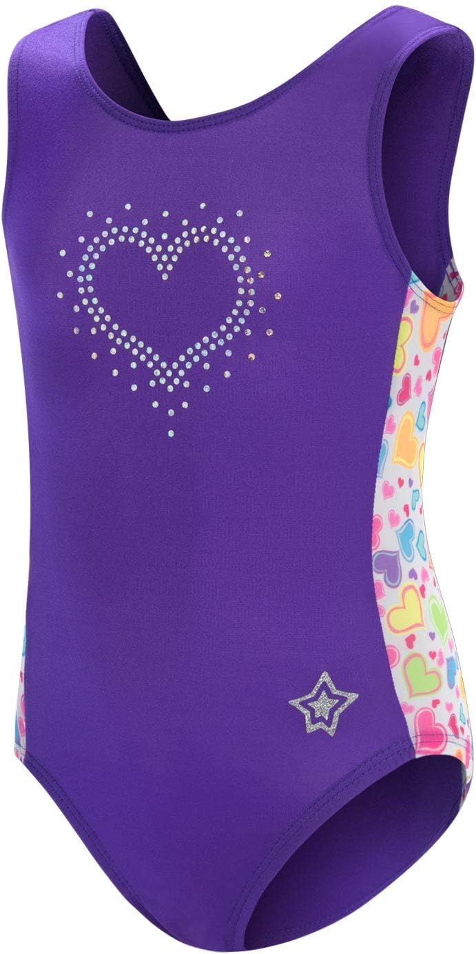 GK Stars Gymnastics & Dance Leotard for Girls and Toddlers - Activewear One Piece Outfit in Fun Colorful Prints