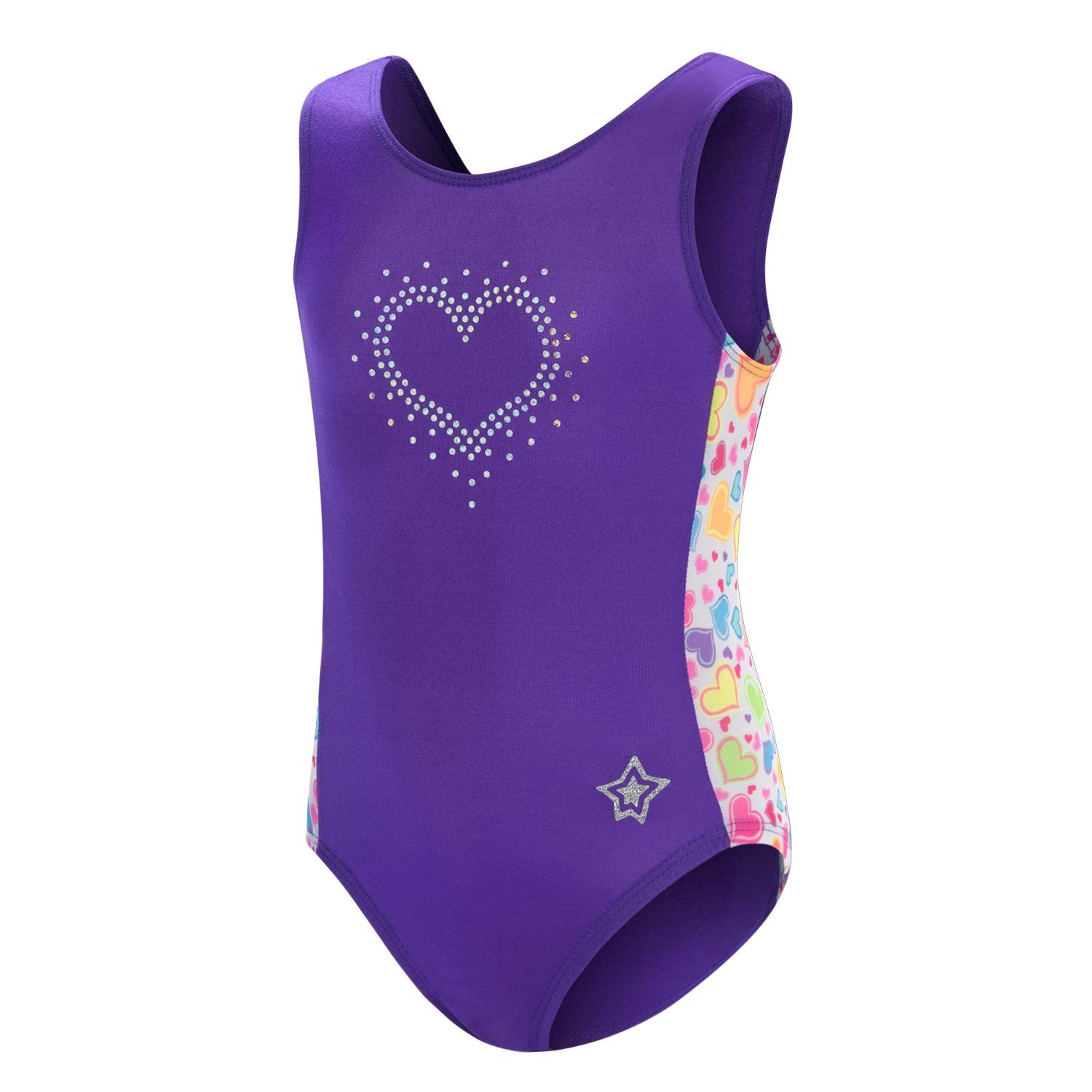 GK Stars Gymnastics & Dance Leotard for Girls and Toddlers - Activewear One Piece Outfit in Fun Colorful Prints