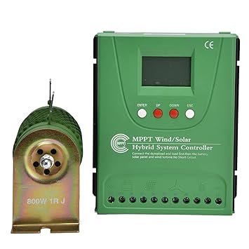 Wind Solar Hybrid Controller, LCD Digital Display 12V/24V MPPT Boost Charge Regulator Activation Function with Resistance for Lighting Equipment
