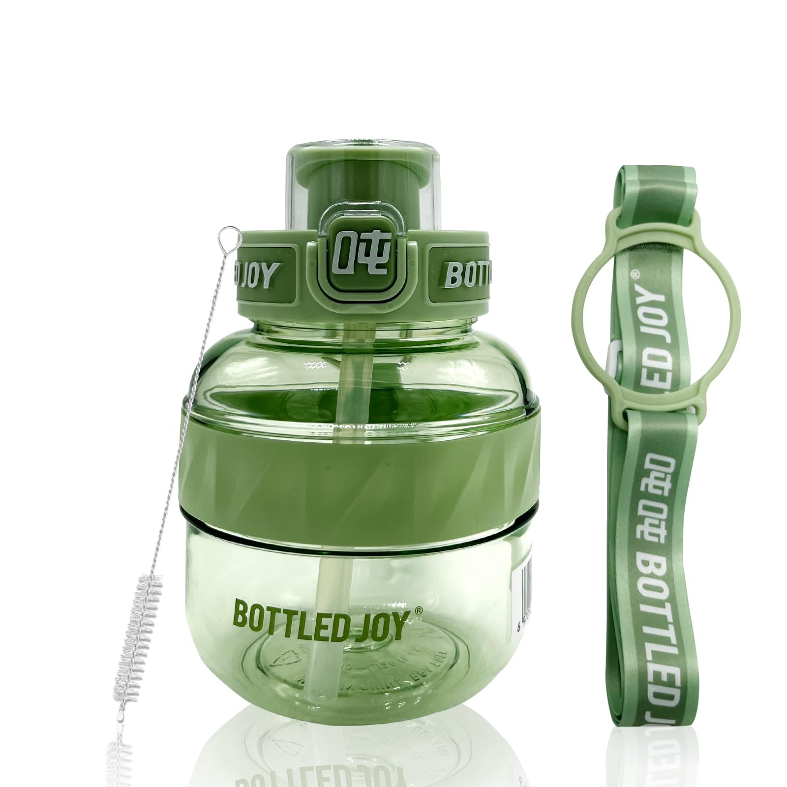 Louis Donné Women's 600Ml Green Bottled Joy 20Oz Water Bottle With Straw Bpa-Free Tritan Sports Water Bottle, 600Ml/Gallon Capacity For Fitness Outdoor Cycling, Gifts For Men