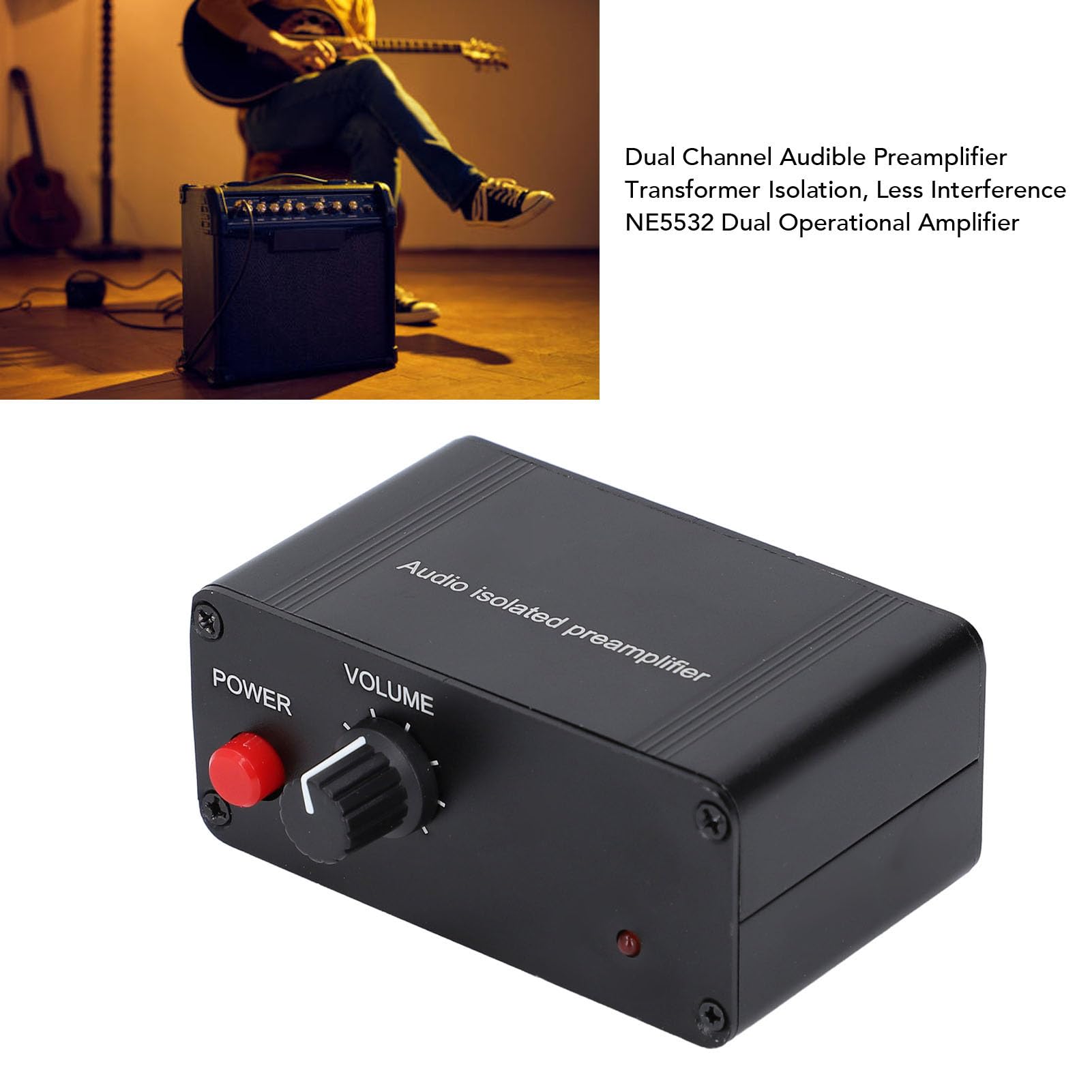 Préamplificateur Sonore Double Canal à Gain élevé avec Puce D'ampli Double OP NE5532 Intégrée, Gain 20 DB, Sortie D'entrée 3,5 Mm