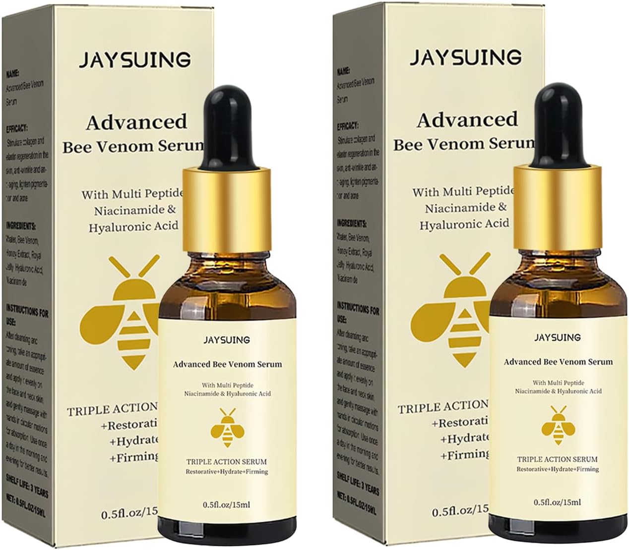2 stuks anti-aging bijengift serum, Bee Venom anti-rimpel essentie, hydraterend en voedend gezichtsserum, honing, schoonheid, huidverzorgingsserum voor mannen en vrouwen 2 stuks anti-aging bijengift serum, Bee Venom anti-rimpel essentie, hydraterend en voedend gezichtsserum, honing, schoonheid, huidverzorgingsserum voor mannen en vrouwen