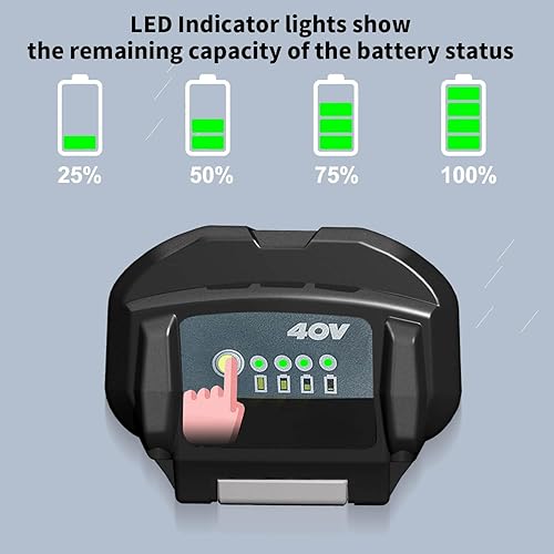 Miniatura 5 de DMKAOLLK 6.0Ah 40V Replacement Battery for Ryobi 40V Battery OP4060A OP4015 OP4040 OP4026A OP40201 OP4050A OP4015 OP4030 OP40401 OP4060 for Ryobi