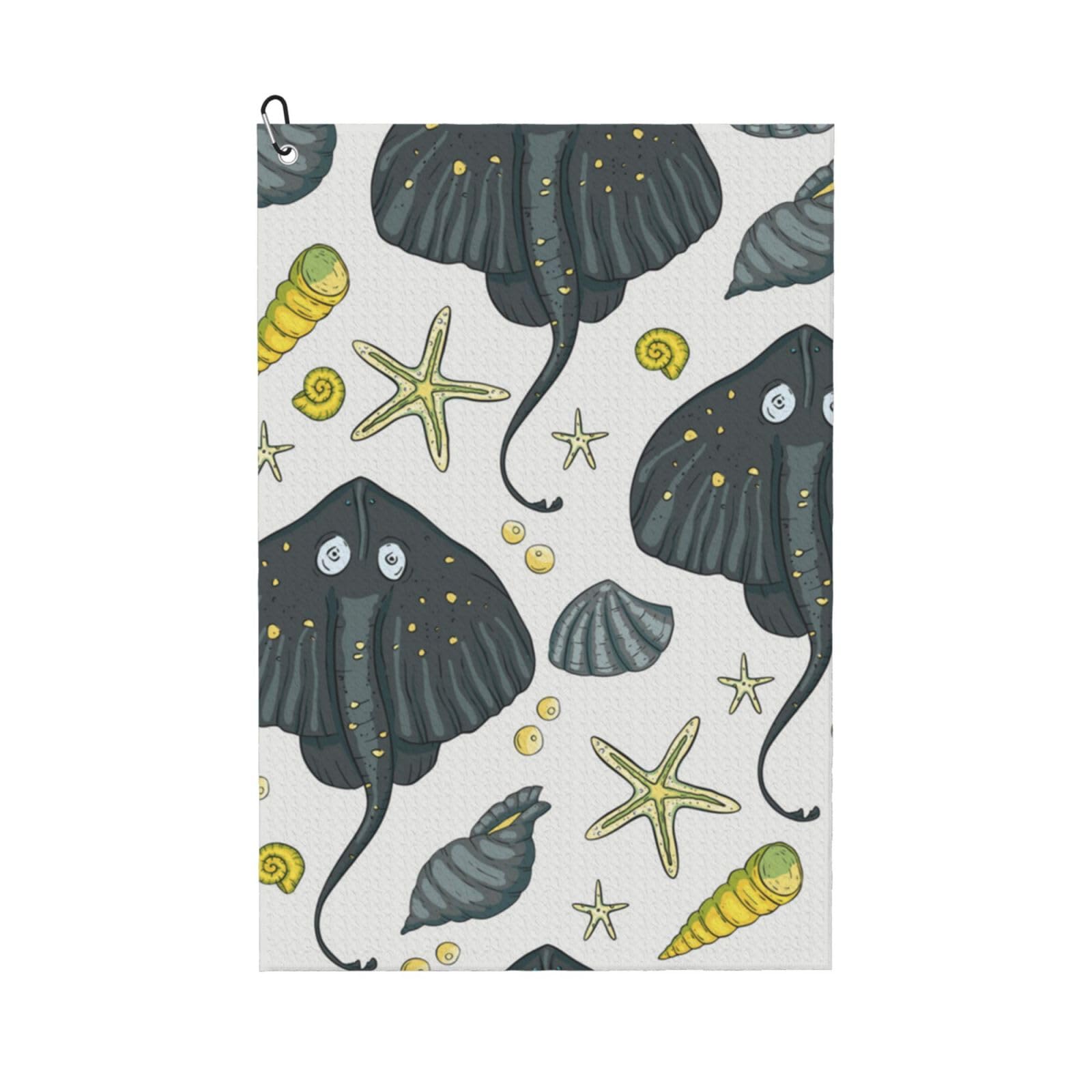 Hnnkloy Marine Life Stingray, 16x24 in Portable Waffle Golf Towels with Carabiner Clip for Golf Bag