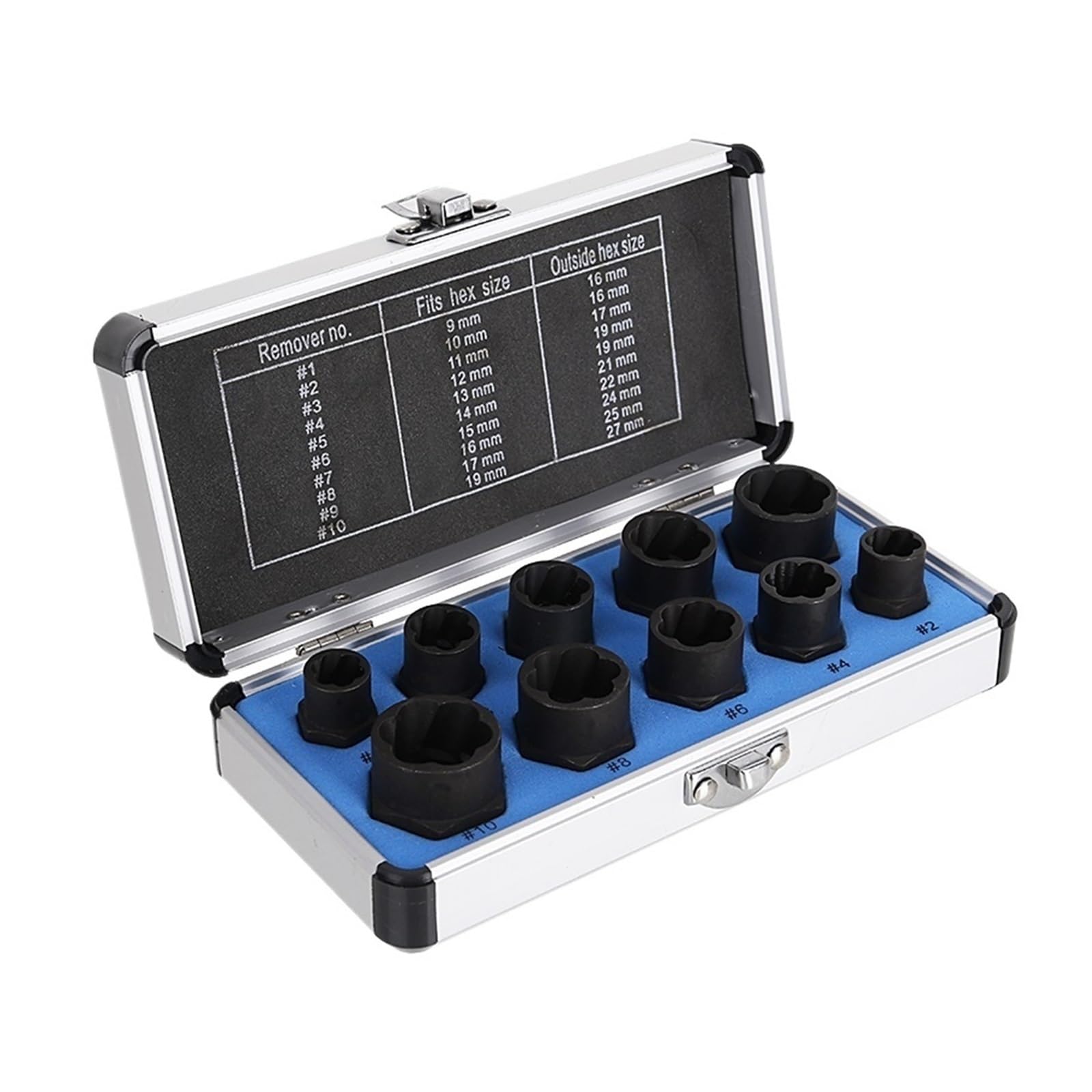 Kit di strumenti per la rimozione dei dadi, 10 pezzi, 3/8", per rimozione di dadi danneggiati e arrotondati
