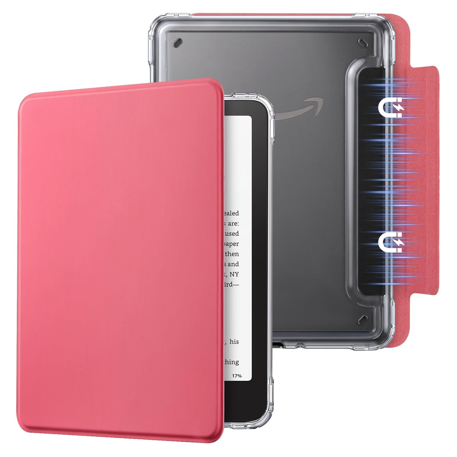 CoBak Detachable Magnetic Case for 6" Kindle 11th Gen -2024/2022,Raspberry