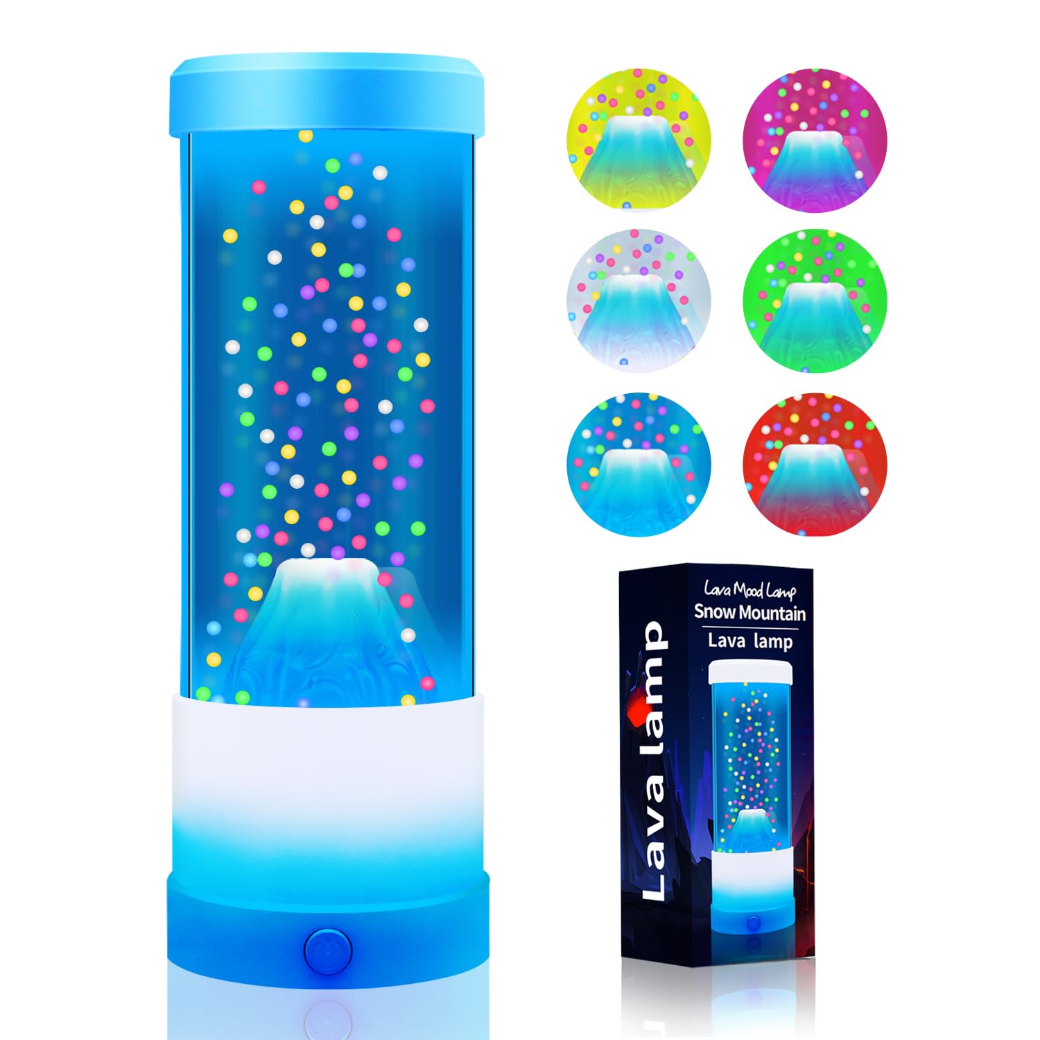 10"Snowy Mountains Lamp-7 Color Changing Effects-Mesmerizing Eruptions and Ambient Mood Light for Home Decor,Bedroom,Living Room,and Office-Night Light,Ideal Gift for Adults,Kids,and Home Parties