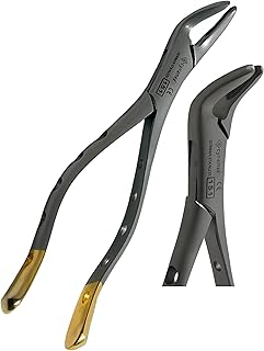 Dental Extracting Extraction Serrated Forceps #151, for Lower Bicuspid, Lower Incisor, Lower Root, Universal, Premium Quality Gold Handle, Stainless Steel