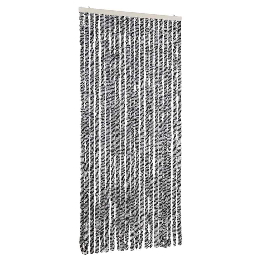 vidaXL Fly Curtain, Fly Screen for Window Living Room Doorways, Door Curtain for Decorations, Fly Blind, Grey and Black and White 90x200 cm Chenille — image 1