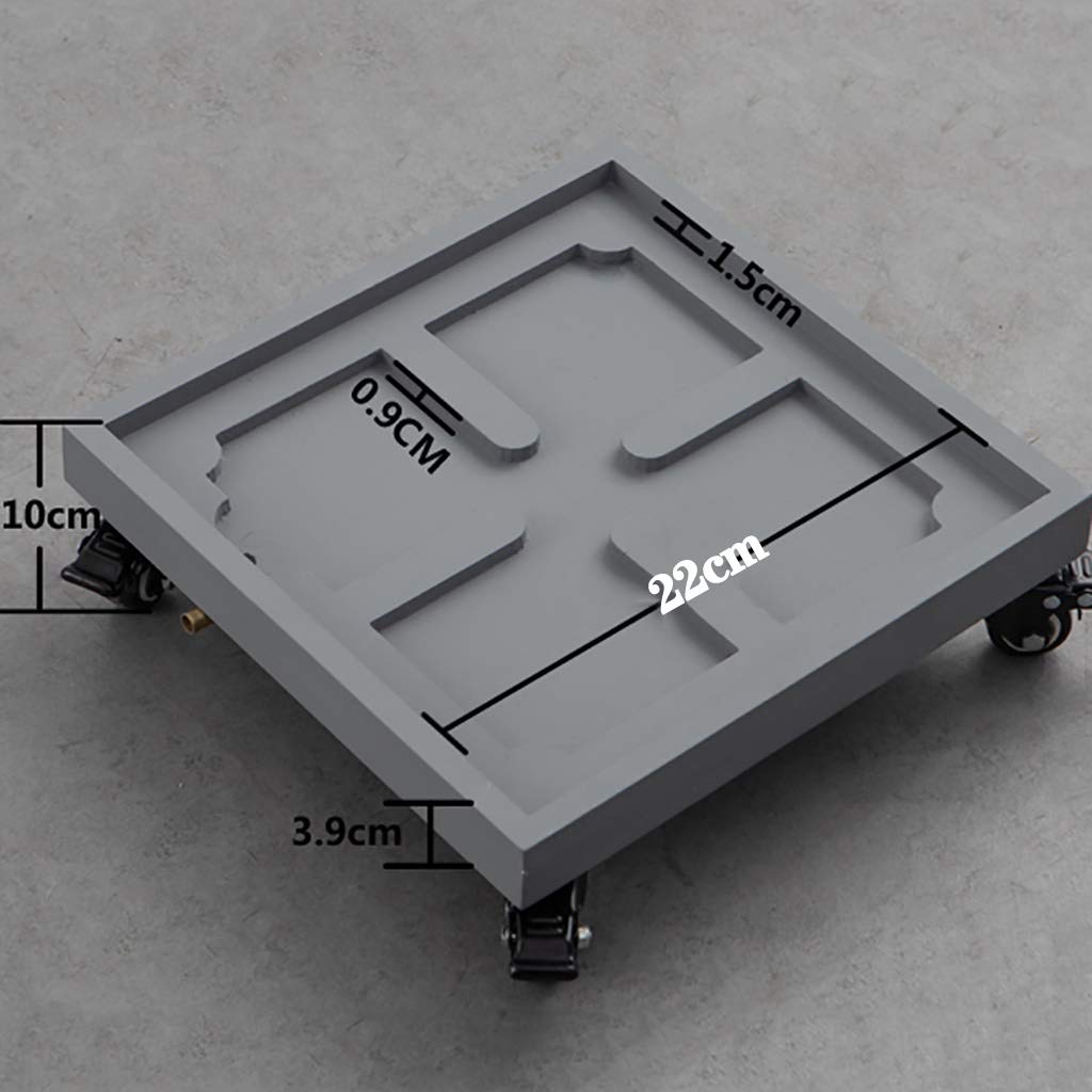 Portavaso con ruote, resistente, per interni ed esterni, con vassoio mobile in vaso (44 cm)
