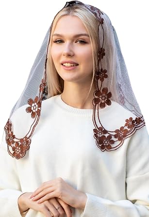 Catholic Mantilla Mass Infinity Veil Church Lace Veil Spanish Chapel Mass Head Covering Short
