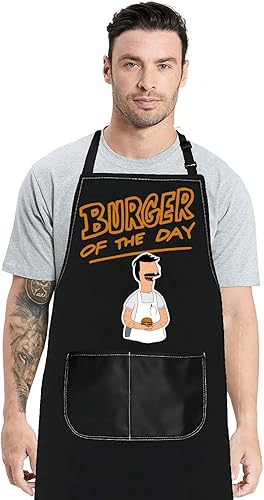 Bob Belcher Delantal Bob Belcher Regalo para fanáticos de Tina & Louise Regalos Burger Of The Day Delantal inspirado en el programa de televisión de
