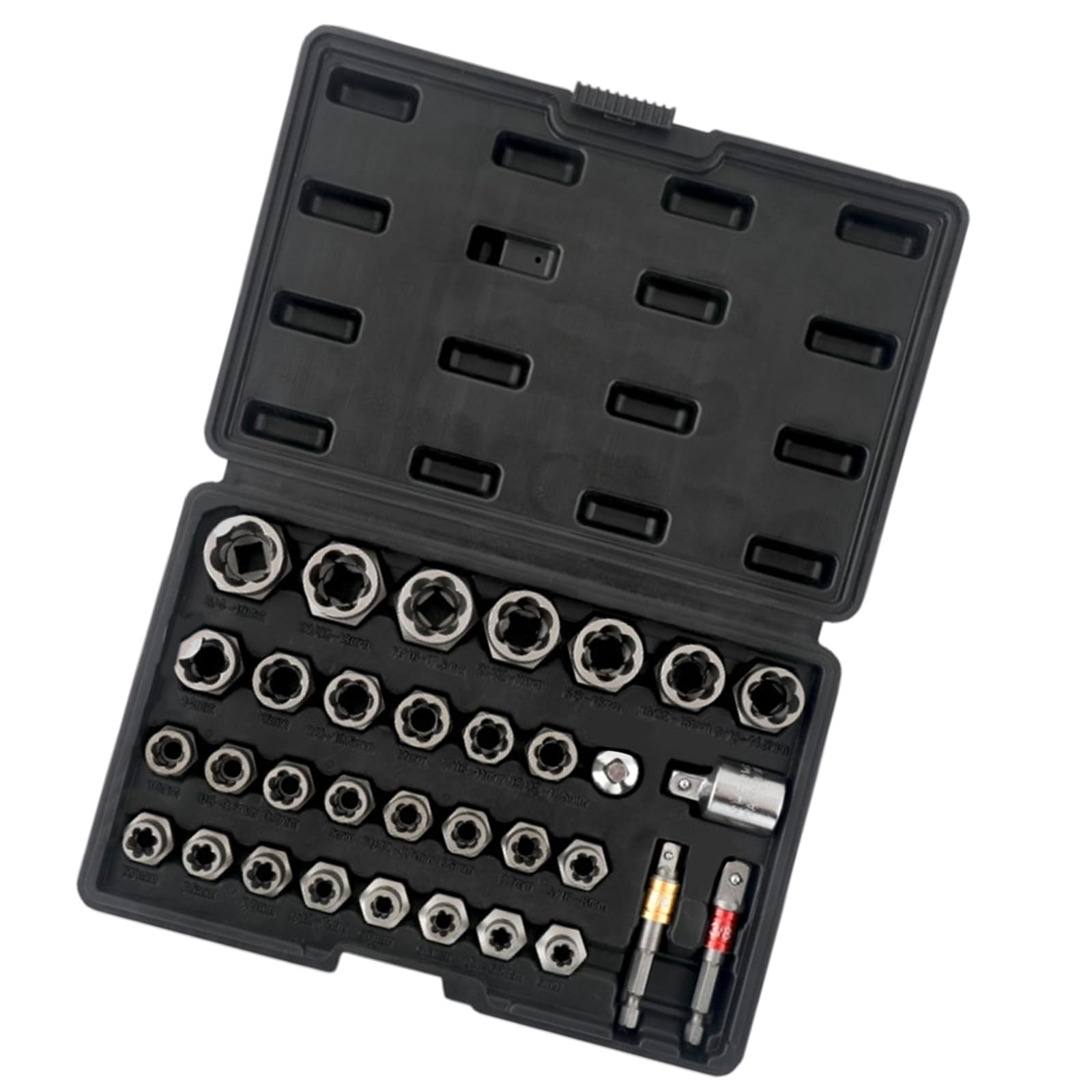 Reverse Thread Screw Extractors Set Steel Construction Noslip Grip Ergonomic Design for Stuck Fastener Removal Reverse Thread Screw Extractors Set